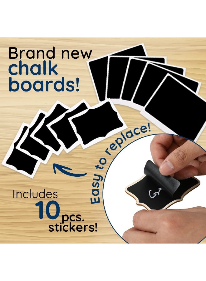 OLEOLETOY Mini Chalkboard Signs, 20 Pack Framed Small Chalk Board Food Labels with Easel Stand for Party Buffet or Wedding Celebration, Wooden Blackboard as Place Cards for Table Setting or Numbers - Image 5